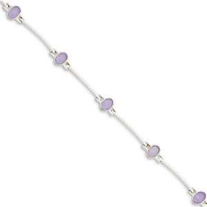  Sterling Silver Lavender Jade Bracelet Jewelry