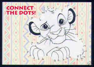 Lion King Series 2 Activity Card # A2 Connect the Dots  