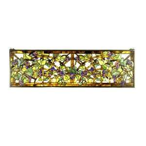 40W X 12H Tiffany Grape Arbor Stained Glass Window
