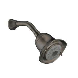   Square 3 Function Water Saving Showerhead With Arm, Blackened Bronze