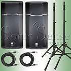 JBL PRX635 3 Way 15 Active Powered PA Speakers Stands 