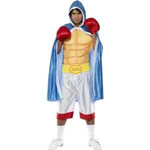  Boxer Fancy Dress Costume Robe, Shorts, Gloves & Chest 