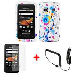   Hard Cover Case for Samsung Galaxy Prevail M820 w/Screen + Car Charge