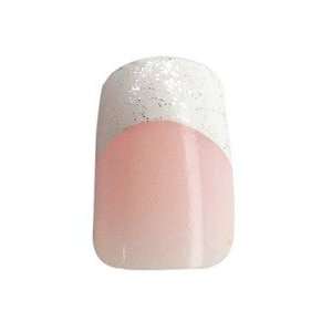  Pink & White Tip w/ Glitter French Manicure Glue/Stick 