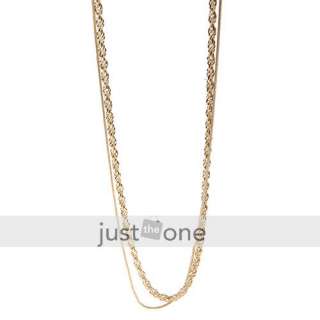 retro sweater double two metal chain necklace gold new article nr 