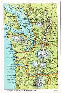 The Highways of Western Washington Map Postcard WA  