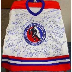  Hockey Hall of Fame Autographed Jersey 68 Signatures 
