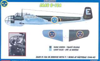 72 KORA SAAB B 18A Swedish WWII Bomber  