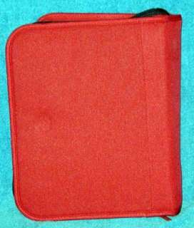 Red pro platinum canvas 3 ring notebook lots of storage  