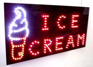 NEW SOFT Ice Cream and ICECREAM word LED neon SIGN  