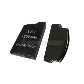 New 1200mAh 3.6V Battery Pack + Black Battery Back Cover for Sony PSP 