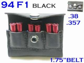   SHOEMAKER CCW Detective Low Profile Flip Ammo Case 38/357 1.75 Belt