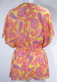 Sweet Pea Yellow Paisley Swimsuit Cover Up L Large NWT NEW $58  