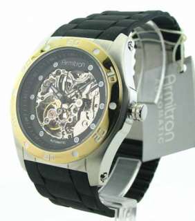 Mens Armitron Rubber Automatic Two Tone Watch 20 4405SV  