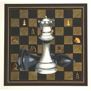  Chess Board On Black I Poster Print