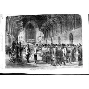  1860 RIFLE CORPS PRACTICE WESTMINSTER HALL LONDON