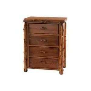 Fireside Lodge Traditional Cedar Log Four Drawer Chest Finish / Type 