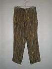   Buchman Sz. 8 Green Brown Camo Tree Bark Lined Linen Pants Capris