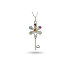   Personalized Swarovski Crystal Family Birthstone Key Pendant Jewelry