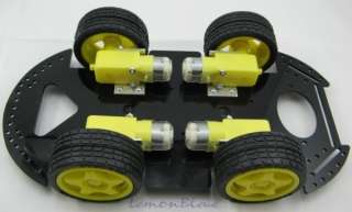 4WD Chassis Car Platform* 4 Wheel Set with Gear Motor for Arduino 