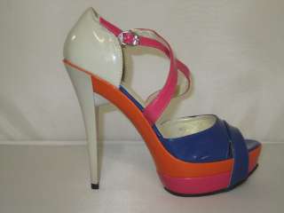 Womens Open Toe High Heels Stiletto Platform Shoes Color Block  