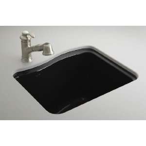  River Falls Undercounter Sink with Four Hole Faucet Drilling, Black 