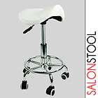 New Footrest Saddle Clinic Stool Doctor Dentist Salon Spa White Chair 