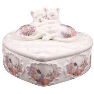16663   CATS SLEEPING Trinket Box (Kitty Kats) Porcelain  
