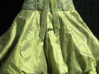 TIFFANY DESIGNS SIZE 8 GREEN CORSET PROM EVENING GOWN  
