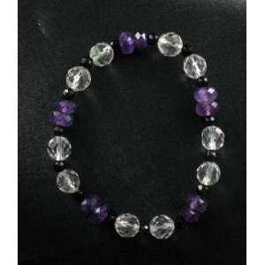  FACETED AMETHYST and CRYSTAL BEADS BRACELET ~ Everything 