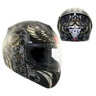 Advanced Hawk Aviator Skull Dual Visor Full Face Motorcycle Helmet 