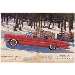  1961 Oldsmobile Super 88 Holiday Sedan Horse Sleigh Print 