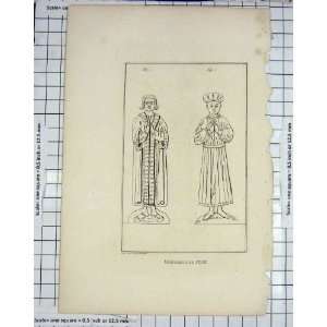   1787 Antique Engraving Hooper Monuments Men Costumes