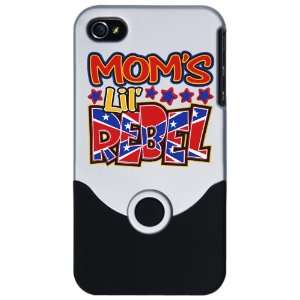 iPhone 4 or 4S Slider Case Silver Moms Lil Rebel   Confederate Flag
