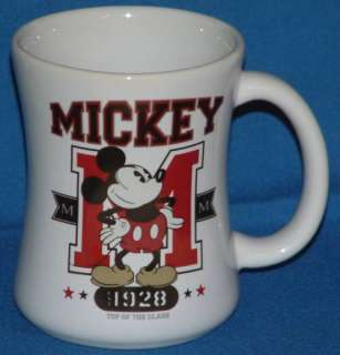 DISNEY MICKEY MOUSE 1928 TOP OF THE CLASS WHITE MUG  