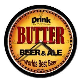 BUTTER beer and ale cerveza wall clock