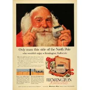  1956 Ad Remington Rollectric Razor Santa Claus Shaving 