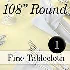 Ivory Cream 108 Round Fine Polyester Tablecloth