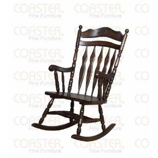 Coaster Rocking Chair with Carved Detail in Walnut Finish