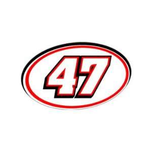  47 Number   Jersey Nascar Racing Window Bumper Sticker 