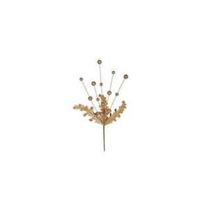  Pack of 12 Decorative Autumn Copper Sparkle Holly Leaf 