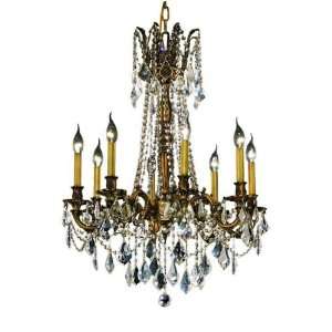 Chateau Design 8 Light 30 French Gold or Antique Brass Chandelier 