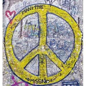  Symbole De La Paix Jaune, Mur De Berlin Allemagne.   Peel 