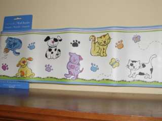 Cats Dogs Kids Nursery Prepasted Wallpaper Border 18 FT 781669515370 