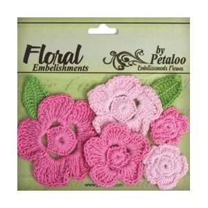   Crocheted Flowers 7/Pkg Pinks; 3 Items/Order Arts, Crafts & Sewing