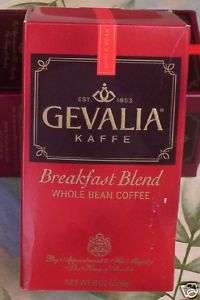 Gevalia Coffee Breakfast Blend Whole Bean 8 oz New  