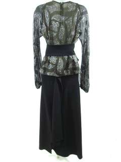 VINT HAULINETRIGERE Black Sequin Top Skirt Outfit Sz M  