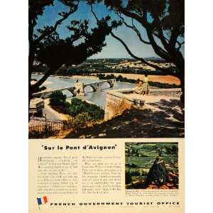  1953 Ad French Gov Tourist Pont dAvignon St. Aiguilhe 