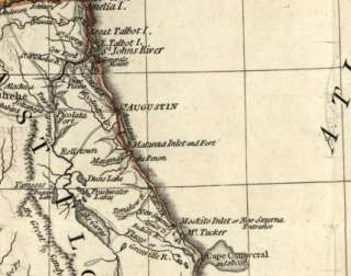 1776 map North South Carolina, Georgia, Florida  