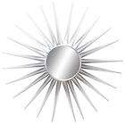 Contemporary Metal Star Burst Mirror, Modern Silver Grey Round Wall 
